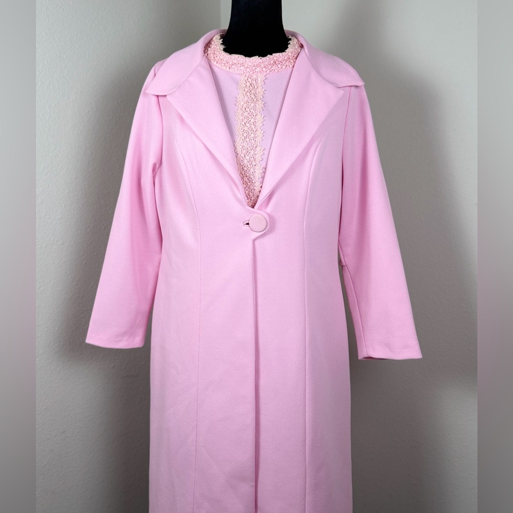 Vintage 1960s Alfred Werber Pink Coat Dress Set No Size Tag - Picture 2 of 16